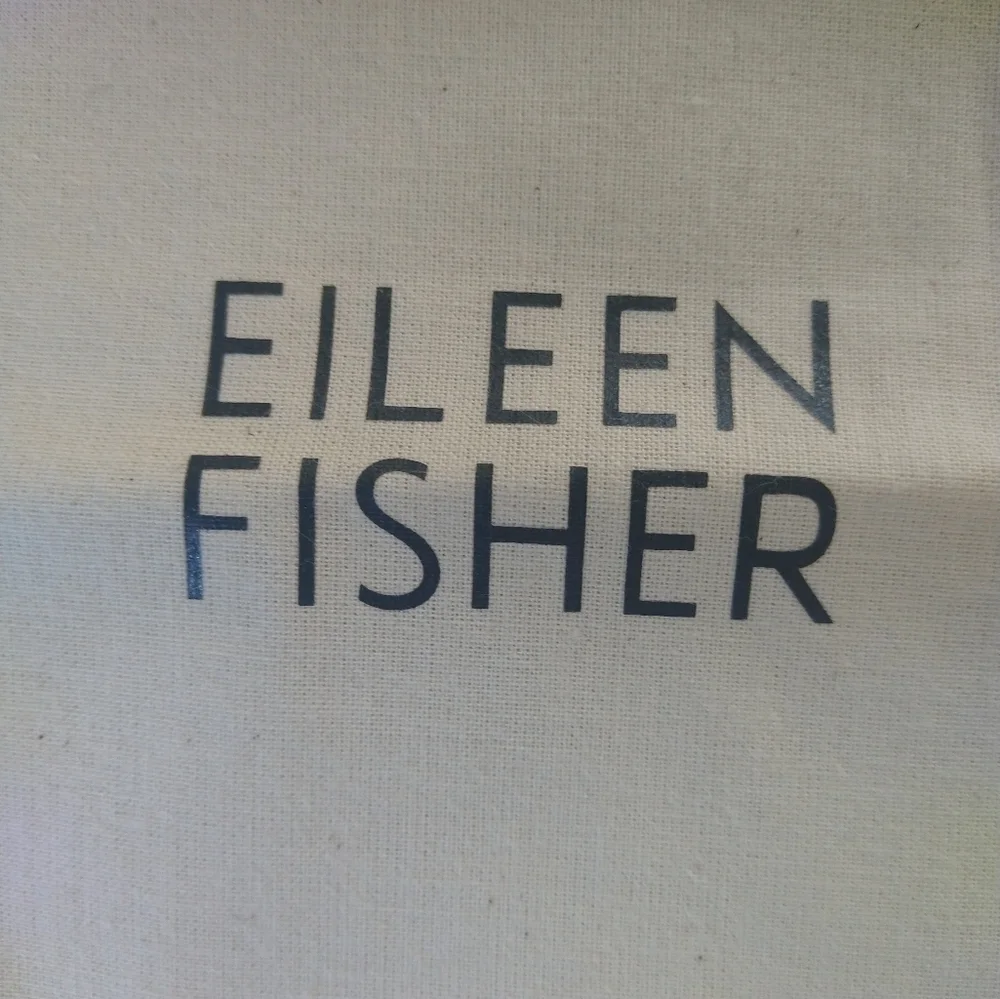 Eileen Fisher Organic Cotton Cream Dust Cinch‎ Sack Bag 11 1/2 x 13 1/2